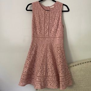 Pink floral lace dress